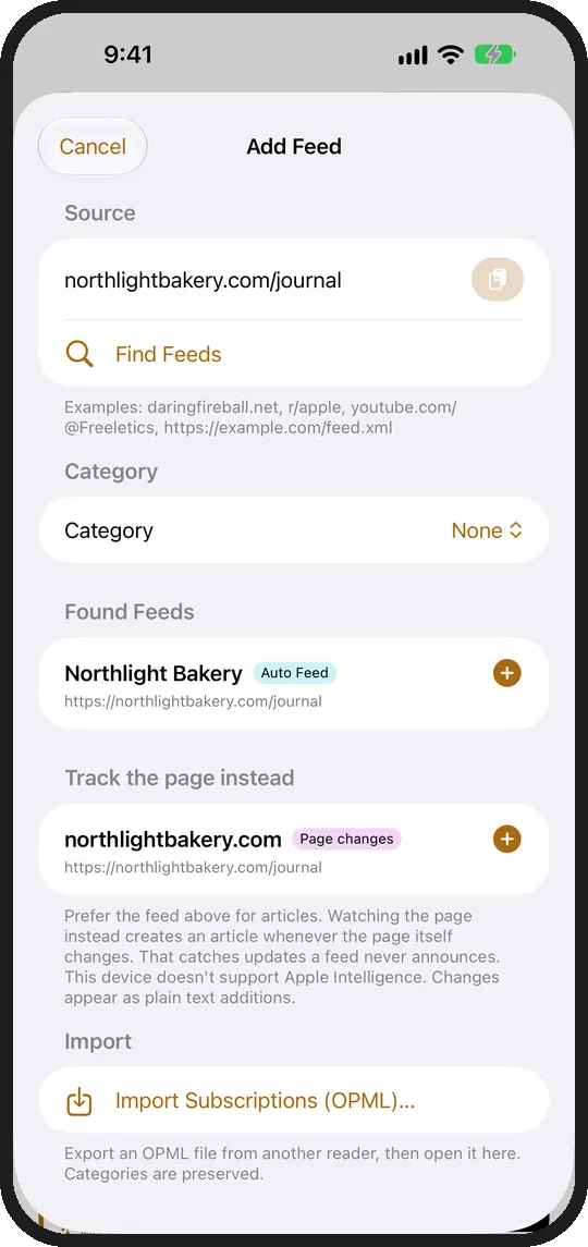 A feed for sites without RSS