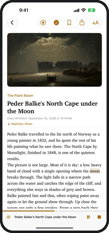 Have articles read aloud