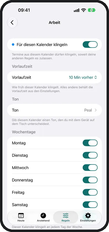 Jeden Kalender individuell einstellen