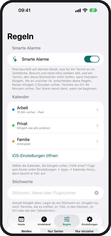 Peal erkennt, welcher Termin wirklich klingeln muss