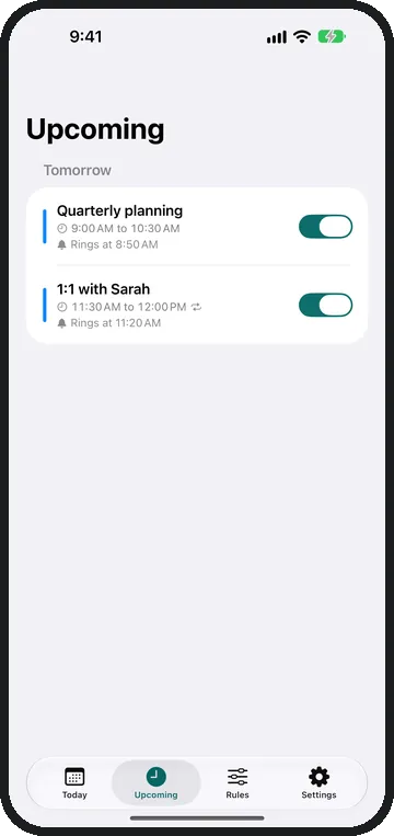 Every appointment from your calendars, days ahead