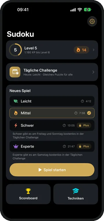 Die tägliche Challenge mit Serie.